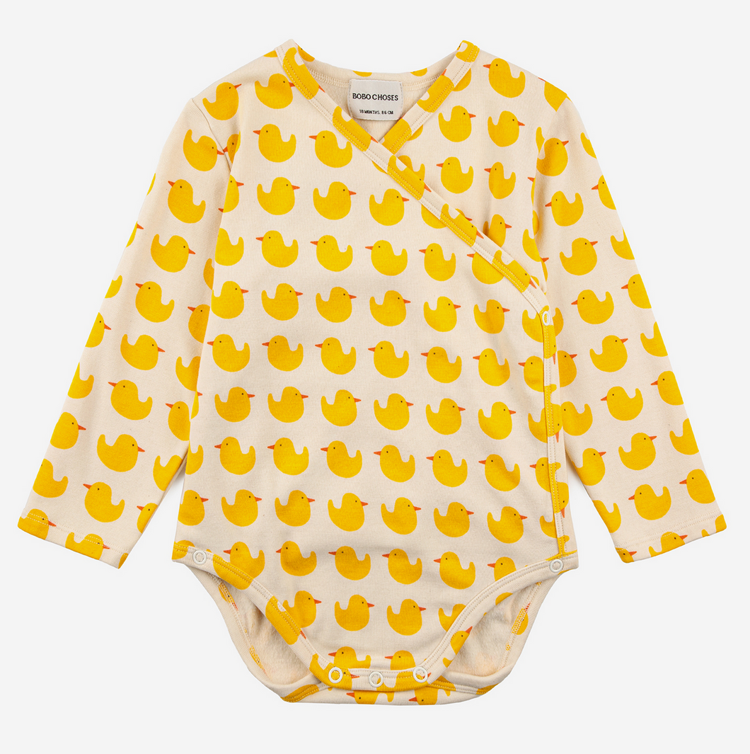 【BABY SUPERSALE50％OFF】Baby Rubber Duck all over wrap bodyベビーラバーダッグロンパース3.9ｍ（223AB027）