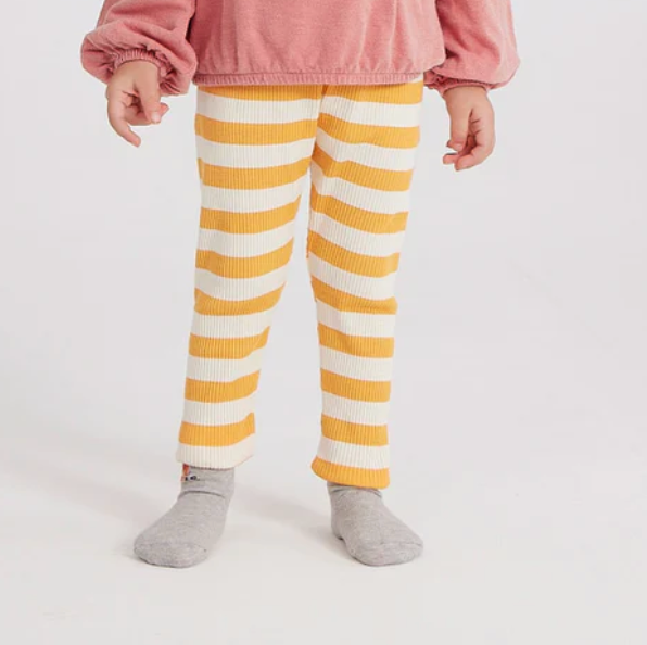 【BABY SUPERSALE50％OFF】Baby Yellow Stripes leggings ベビーイエローストライプレギンス6.12m(223AB045)