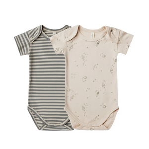 【BABY SUPERSALE 50%FF】SHORT SLEEVE BODYSUIT,2PACK  0-3.3-6.6-12m
