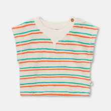画像をギャラリービューアに読み込む, 【BABY SUPERSALE60％OFF】Toweling stripe baby T-shirts 6.12m GABBY213
