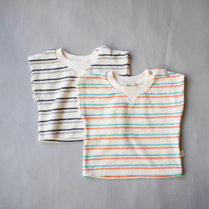 【BABY SUPERSALE60％OFF】Toweling stripe baby T-shirts 6.12m GABBY213
