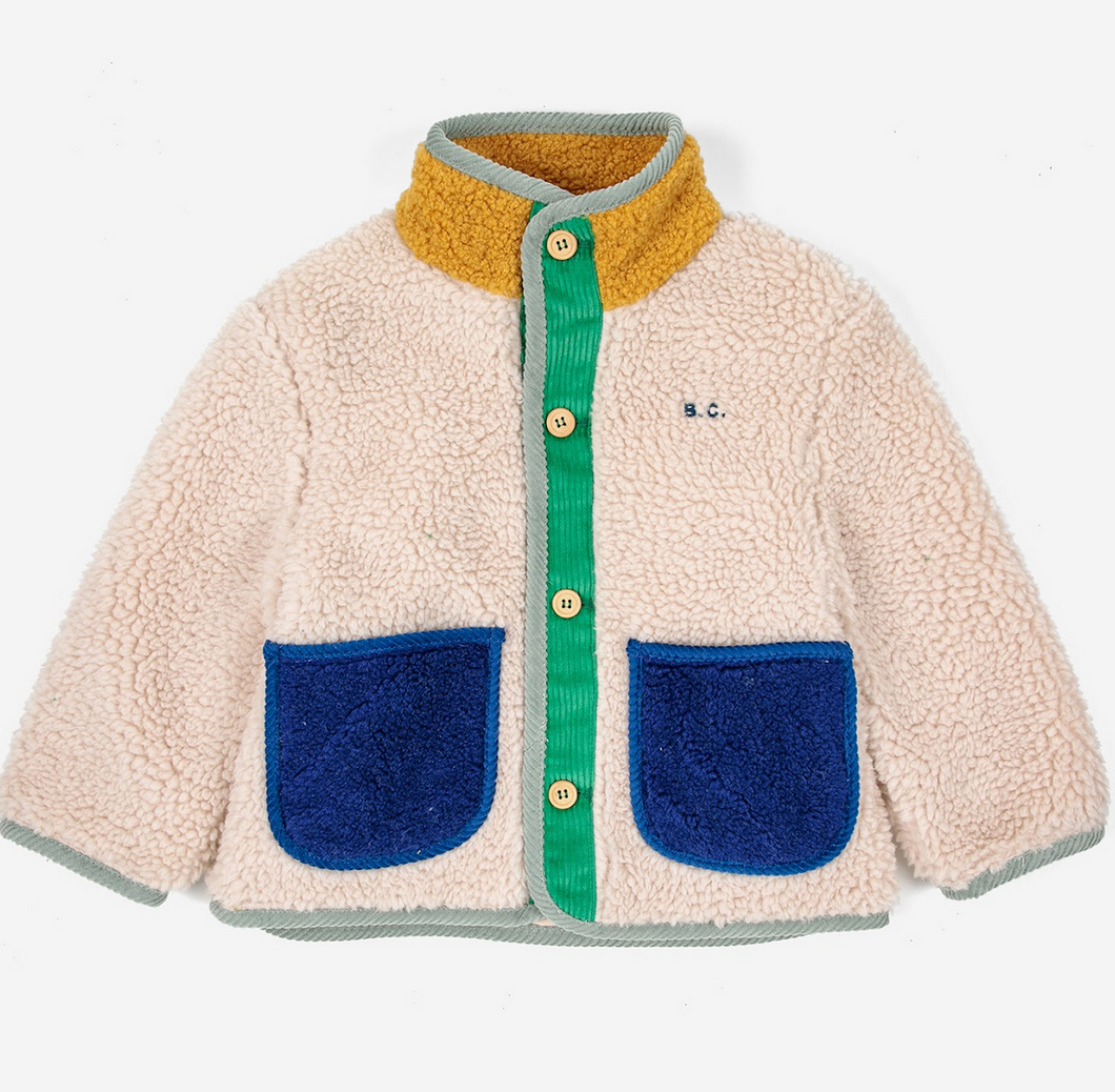 【Lastone！】【BABY SUPERSALE60％OFF】Baby Color Block sheepskin jacket ベビーカラーブロックシープスキンジャケット12.24m(223AB101)