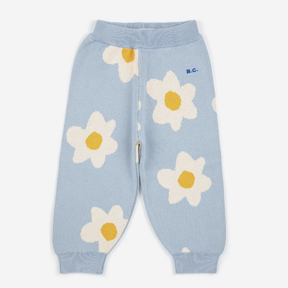 【BABY SUPERSALE 60%OFF】Baby Big Flower allover knitted pants ベビービッグフラワーニットパンツ6.12.24m(223AB089)