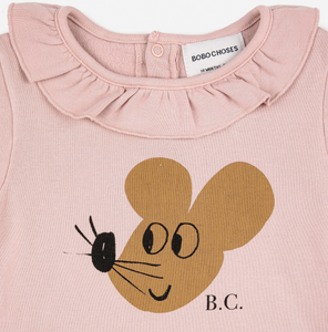 【BABY SUPERSALE40％OFF】Baby Mouse ruffle coller body ベビーマウス襟付きロンパース3.6.9.12m(223AB025)