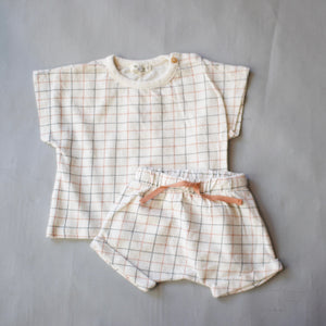 【SALE40％OFF】Plaid crepe baby T-shirts 6.12.24m MICAH216