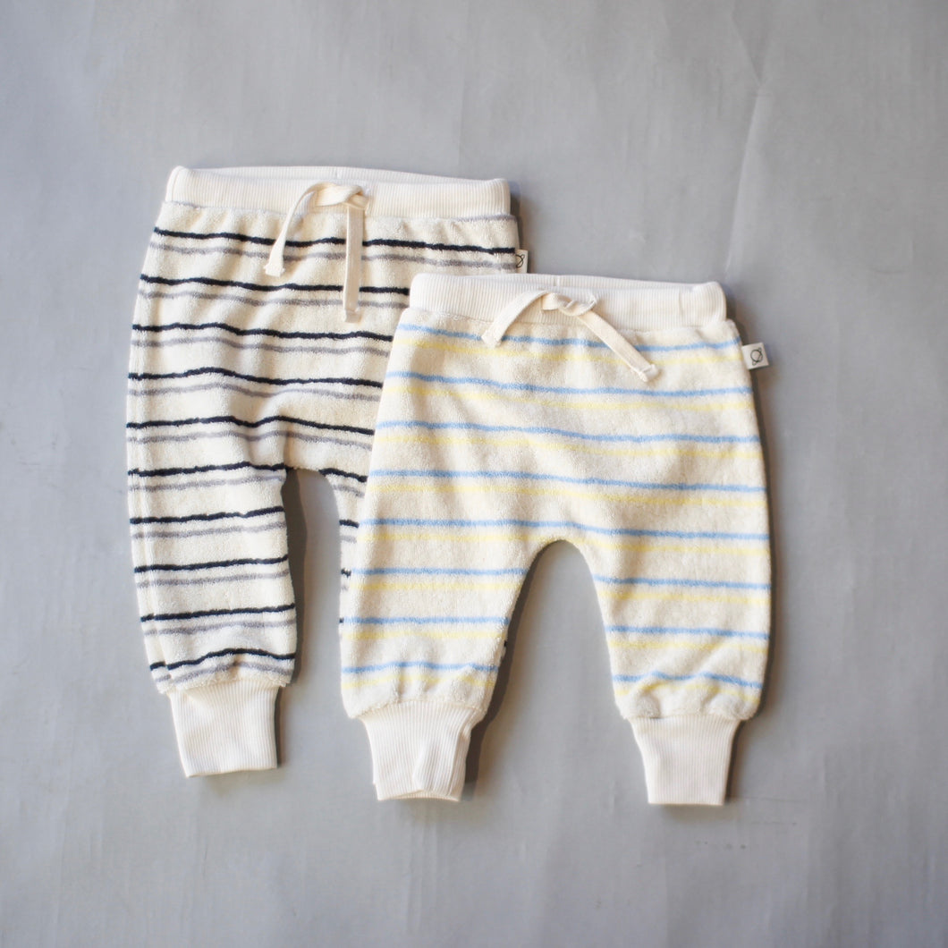 【BABY  SUPERSALE60％OFF】Toweling stripe baby pants3.6.12ｍ　VAN213